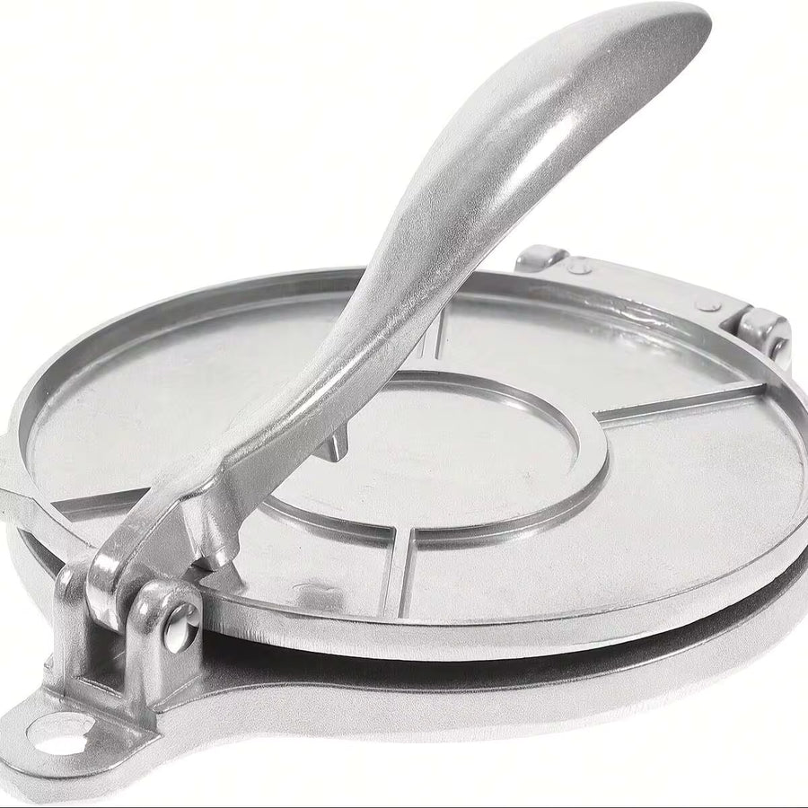 Corn Tortilla Maker, 8inch Aluminum Corn Tortilla Maker, Flour Corn Tortilla Maker,  Flatbread Maker, Pancake Maker, Corn Tortilla Maker, Corn Roll Maker, Flatbread Maker, Corn Tortilla, Pizza, Dumpling, Bread Dough Press Machine (Silver)